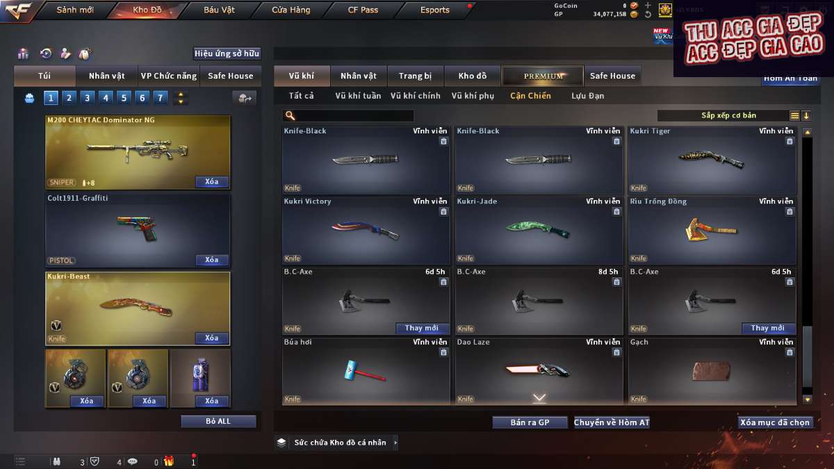shop acc cf uy tin gia re